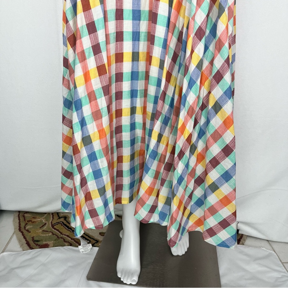 Anthropologie Multicolor Gingham Circle Skirt - Picture 5 of 13